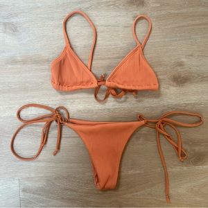 Kulani Kinis Amber Orange Ribbed Bikini